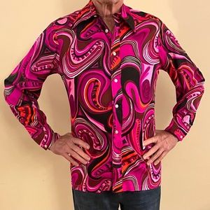 One of a Kind Vintage Button Up Dress Shirt